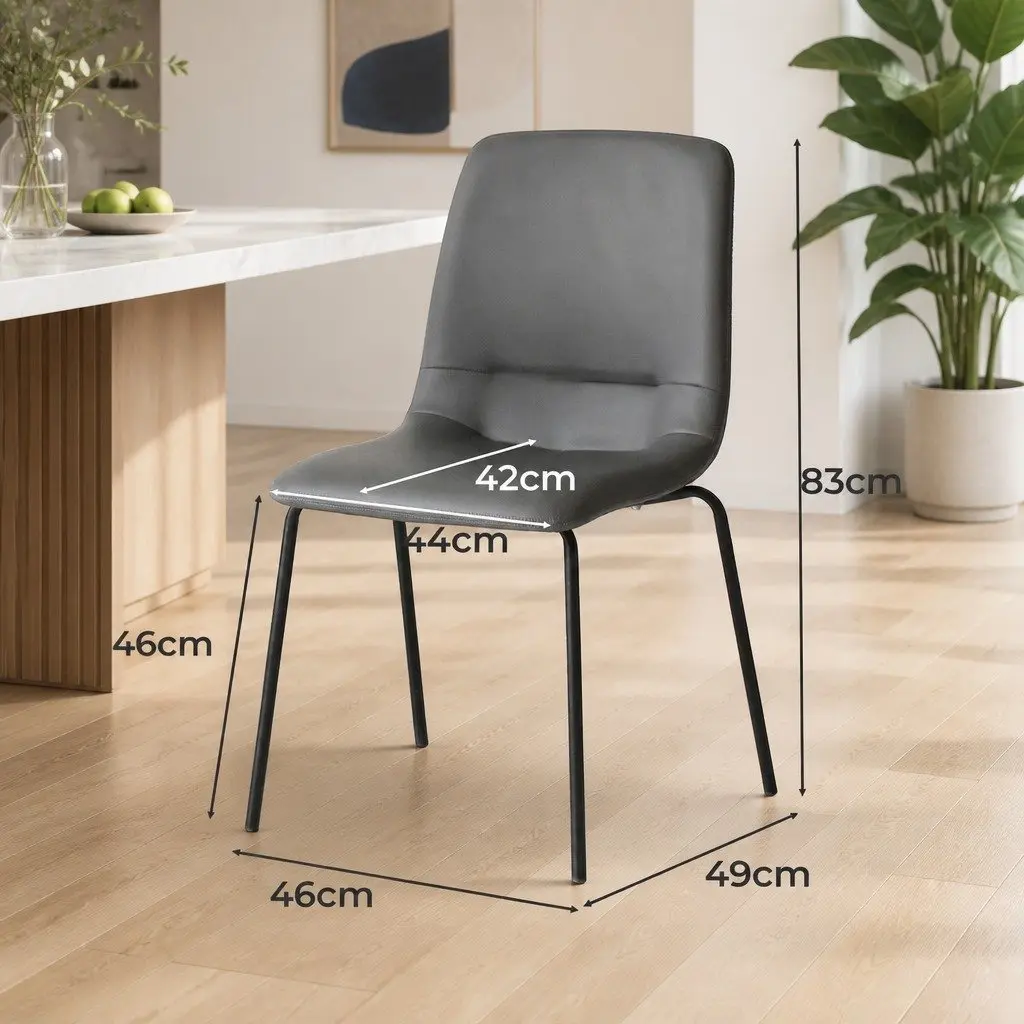 Stackable Dining Chairs Set of 8 Kitchen Seating Dark Grey