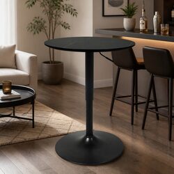 Reliable and Stylish Adjustable Bar Table - Black