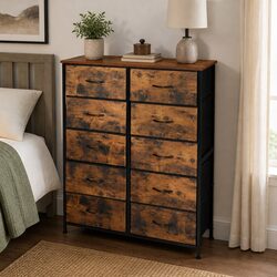Reliable Storage Cabinet with 10 Fabric Drawers