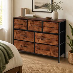 Functional Storage Cabinet with Fabric Drawers