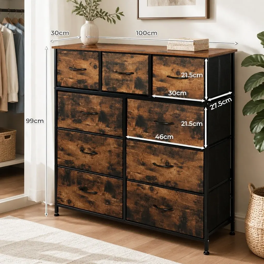 Storage Cabinet Tower Organiser 100cm Brown