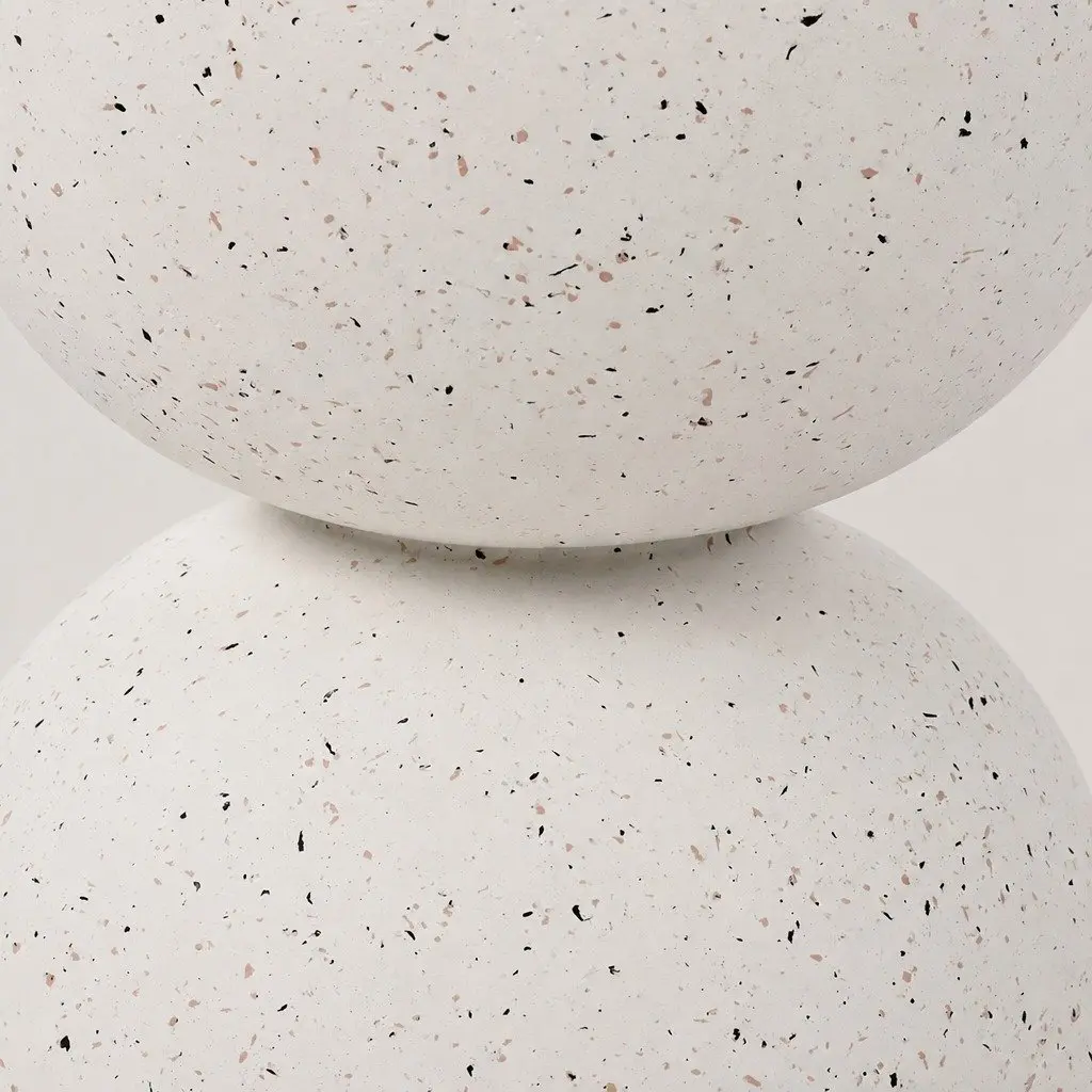 Side Table Round Terrazzo Hourglass Stool 150kg Capacity No Assembly Home