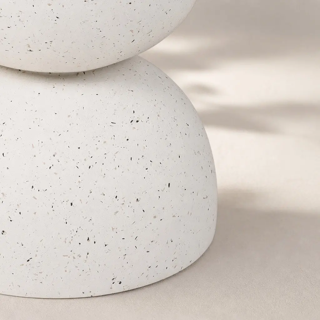 Side Table Round Terrazzo Hourglass Stool 150kg Capacity No Assembly Home