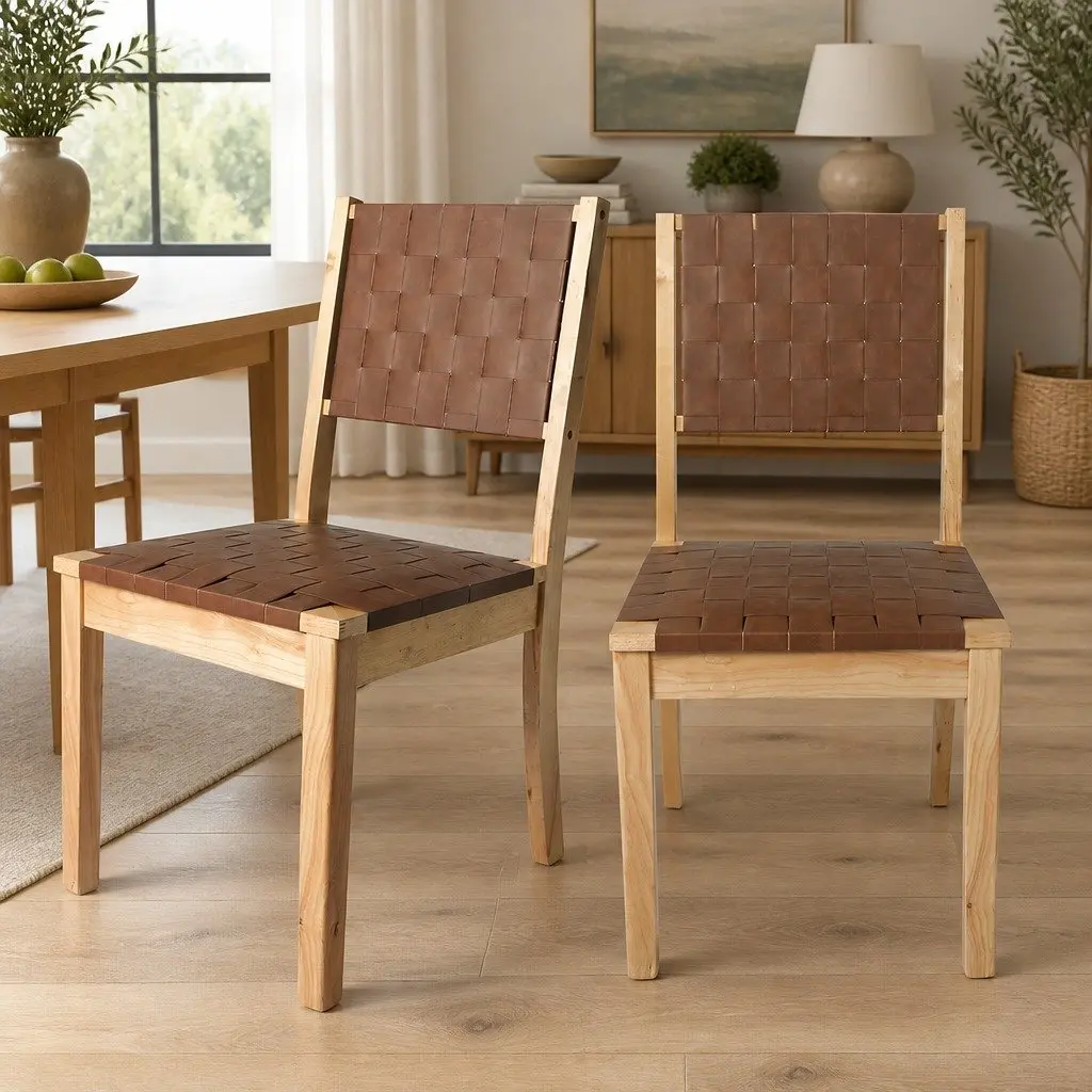 Dining Chairs Accent Lounge Seating Tan 50cm W x 47cm D x 86cm H