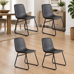 Value-Oriented Set of 4 Ergonomic Retro Dining Chairs