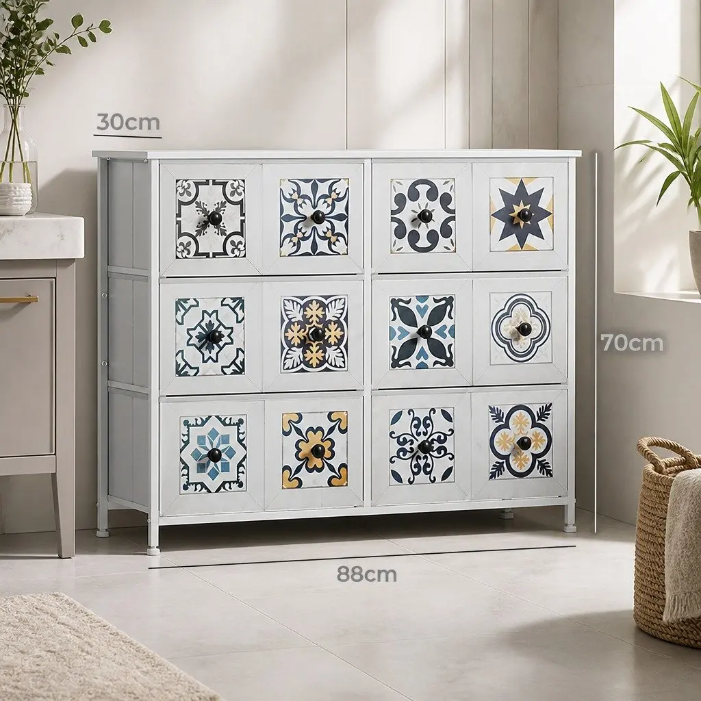 6 Drawer Chest of Drawers Storage Cabinet Dresser Bedroom Organiser Unit White