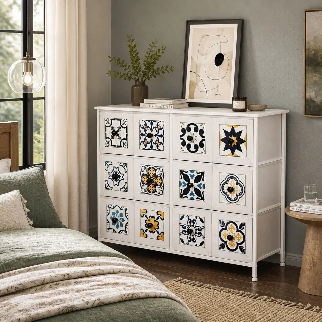 6 Drawer Chest of Drawers Storage Cabinet Dresser Bedroom Organiser Unit White