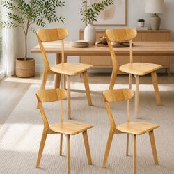 Comfort Meets Value: Set of 4 Wooden Dining Chairs