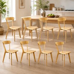 Comfortable Wooden Dining Chairs Set of 8 with Stability