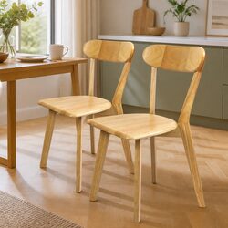 Quality Wooden Dining Chairs: Set of 2 with Ergonomic Design