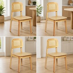 Confident Choice: Dining Chair Set of 4 in Natural Finish