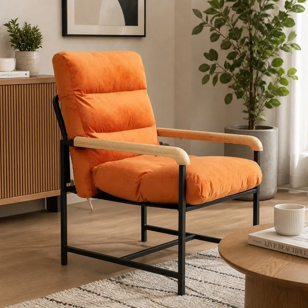 Velvet Chair with Durable Metal Frame