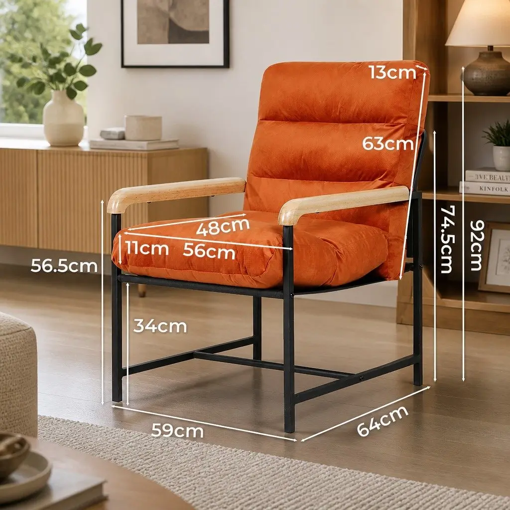 Velvet Chair with Durable Metal Frame