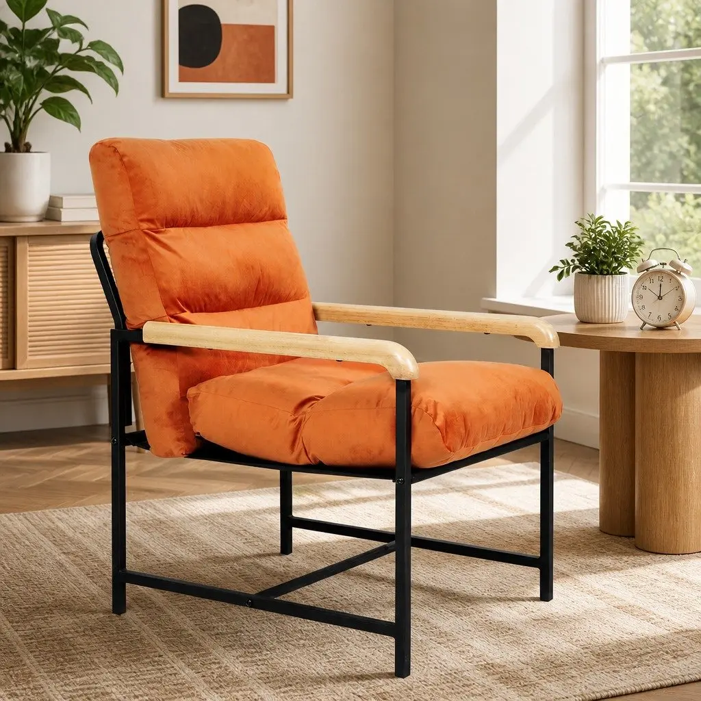 Velvet Chair with Durable Metal Frame