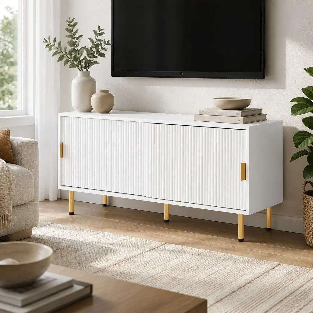 120cm White TV Cabinet