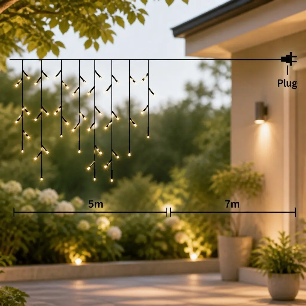 LED Curtain String Lights Multi Colour Indoor Outdoor 300 Lights