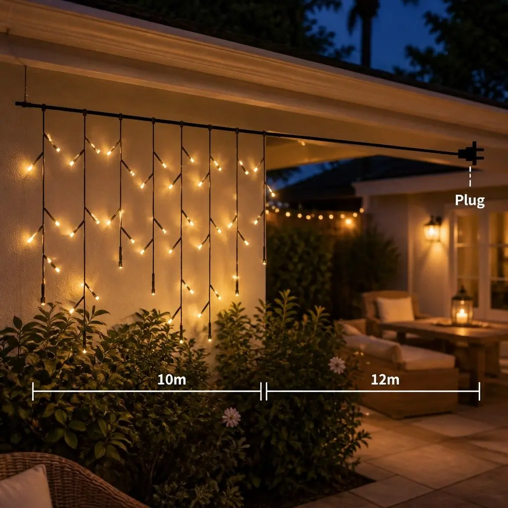 LED Curtain String Lights Cool White Indoor Outdoor 500 Piece