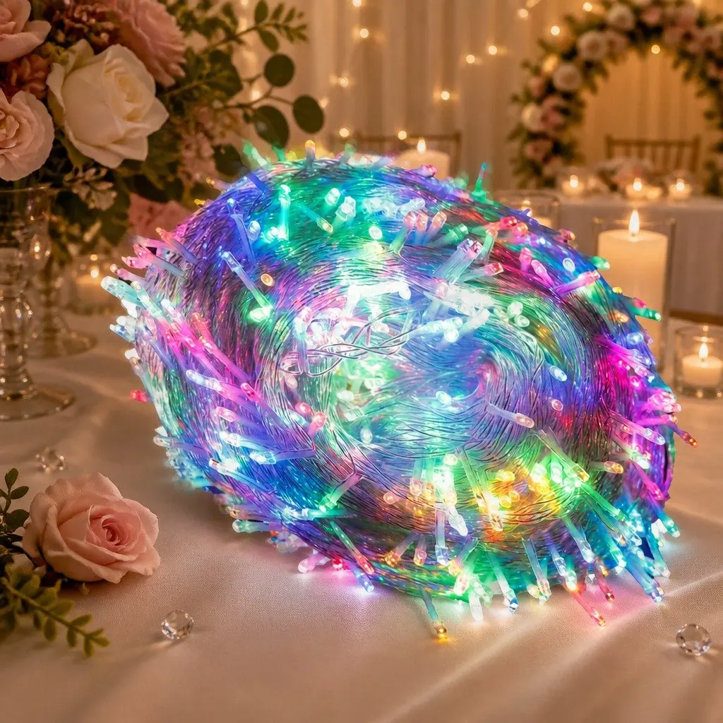 Curtain String Lights 500 LED Multi Colour Indoor Outdoor Wedding Party