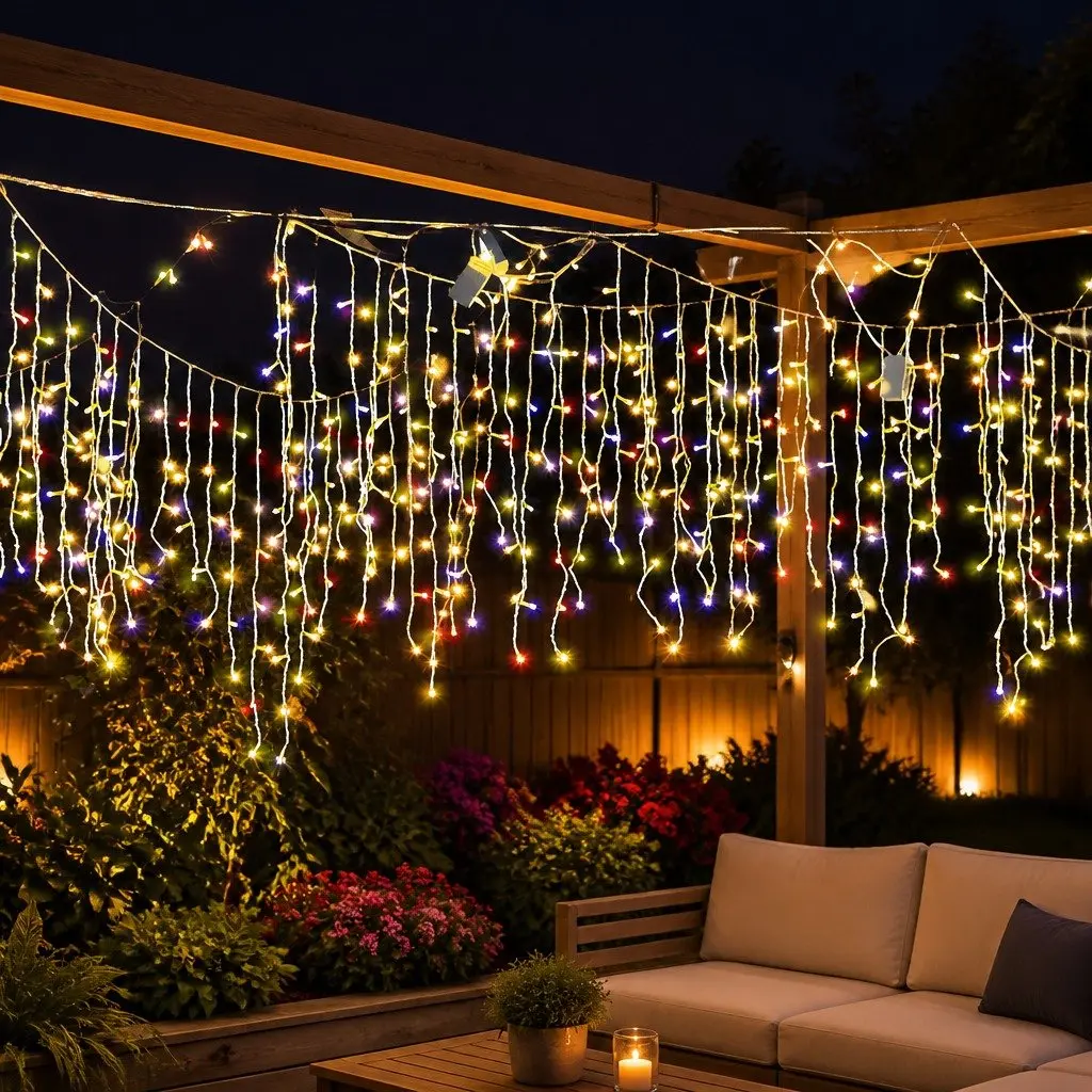 Curtain String Lights 500 LED Multi Colour Indoor Outdoor Wedding Party