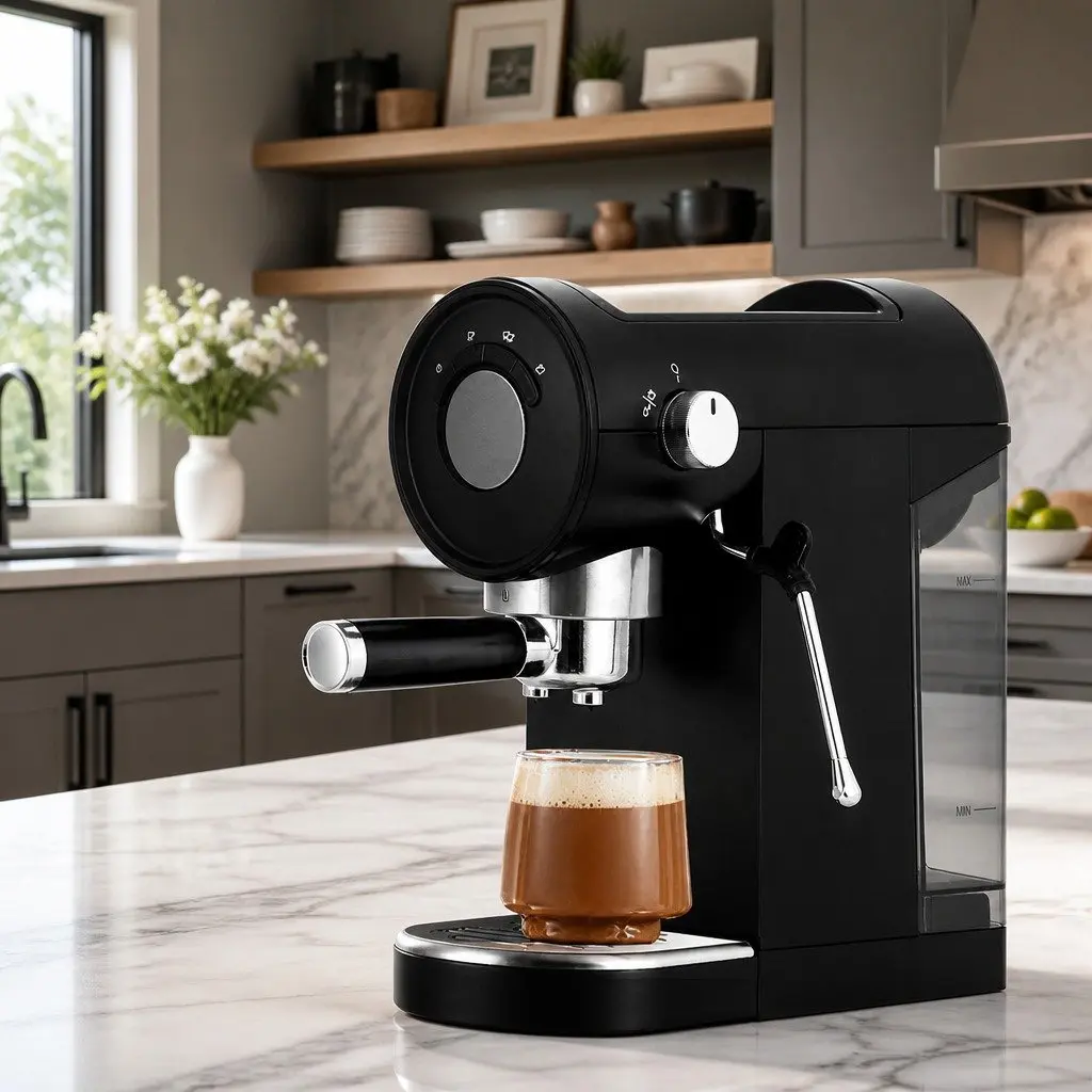 Espresso Coffee Machine 20 Bar Milk Frother Mug Warmer Home Cafe Black