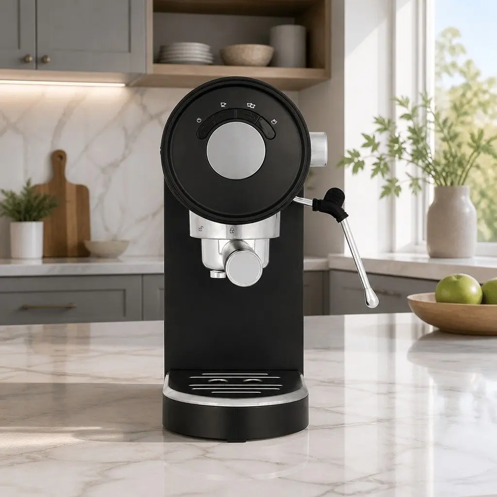 Espresso Coffee Machine 20 Bar Milk Frother Mug Warmer Home Cafe Black