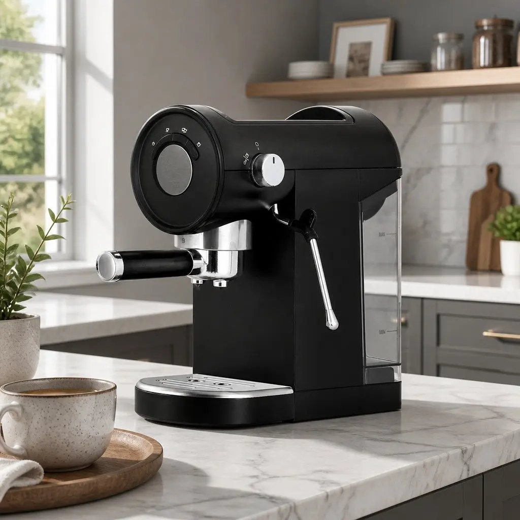 Espresso Coffee Machine 20 Bar Milk Frother Mug Warmer Home Cafe Black