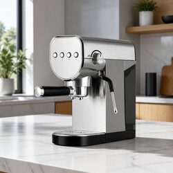 20 Bar Espresso Coffee Machine Cafe Maker Milk Frother Mug Warmer Silver
