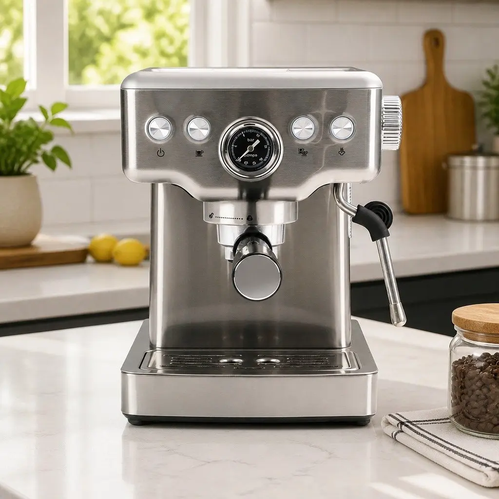 Espresso Coffee Machine 20 Bar Milk Frother Steam Wand Home Barista Silver