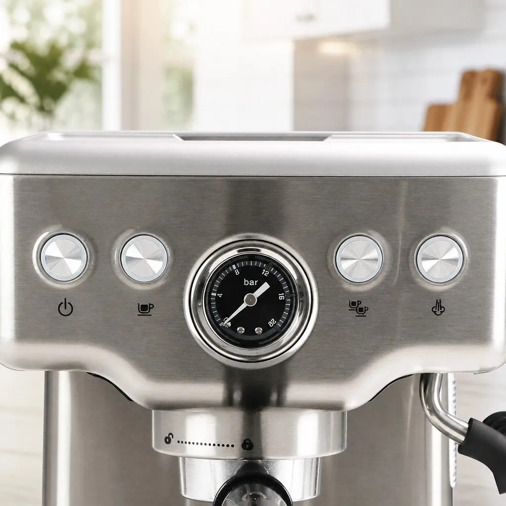 Espresso Coffee Machine 20 Bar Milk Frother Steam Wand Home Barista Silver