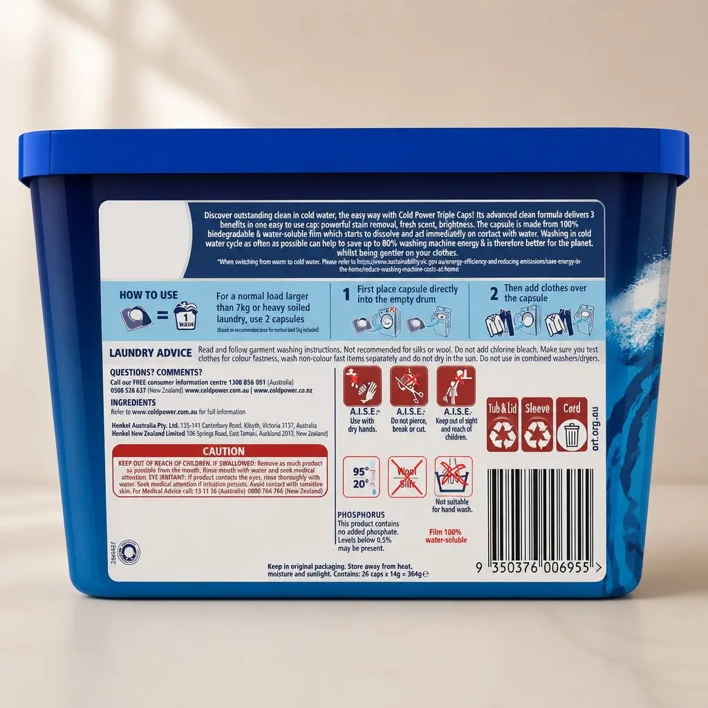 Laundry Detergent Capsules Stain Removal 26 Count