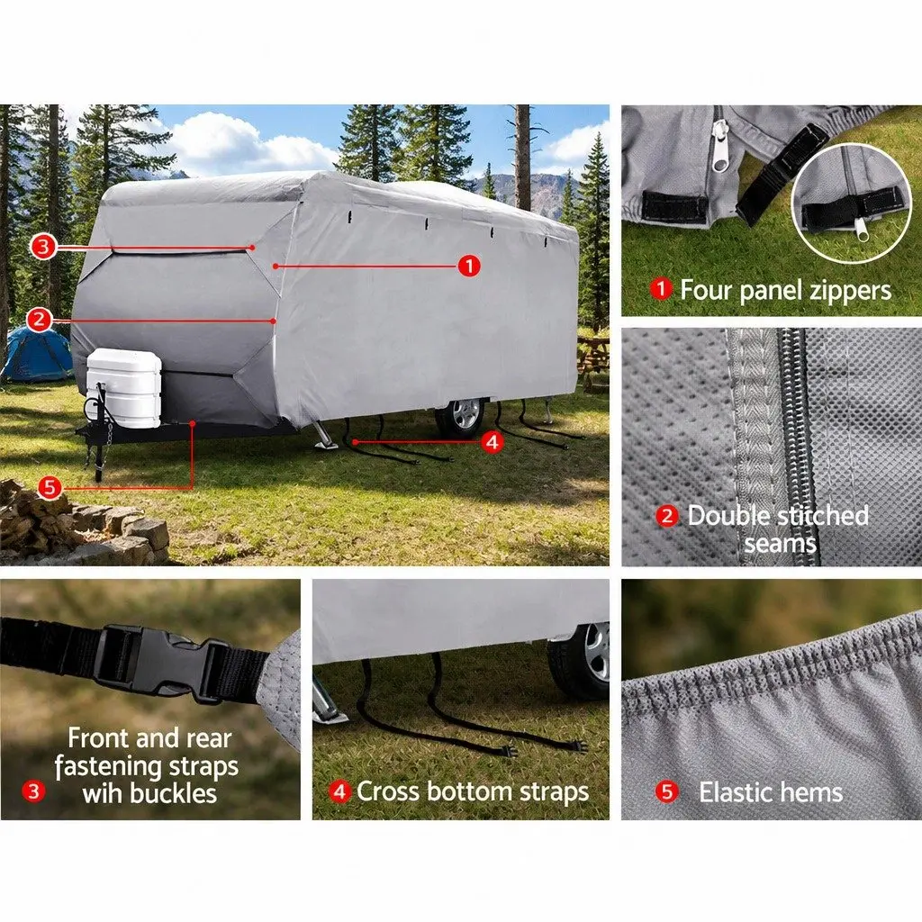 Campervan Cover Grey Waterproof UV Resistant 18-20ft 4 Layer Non-Woven Polypropylene Heavy-Duty Protection