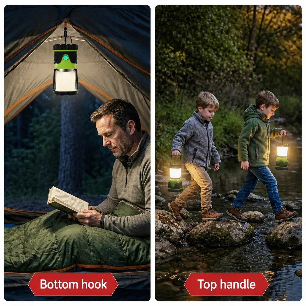 LED Camping Lantern 2-Pack 1000LM Portable Emergency Outdoor Light Green