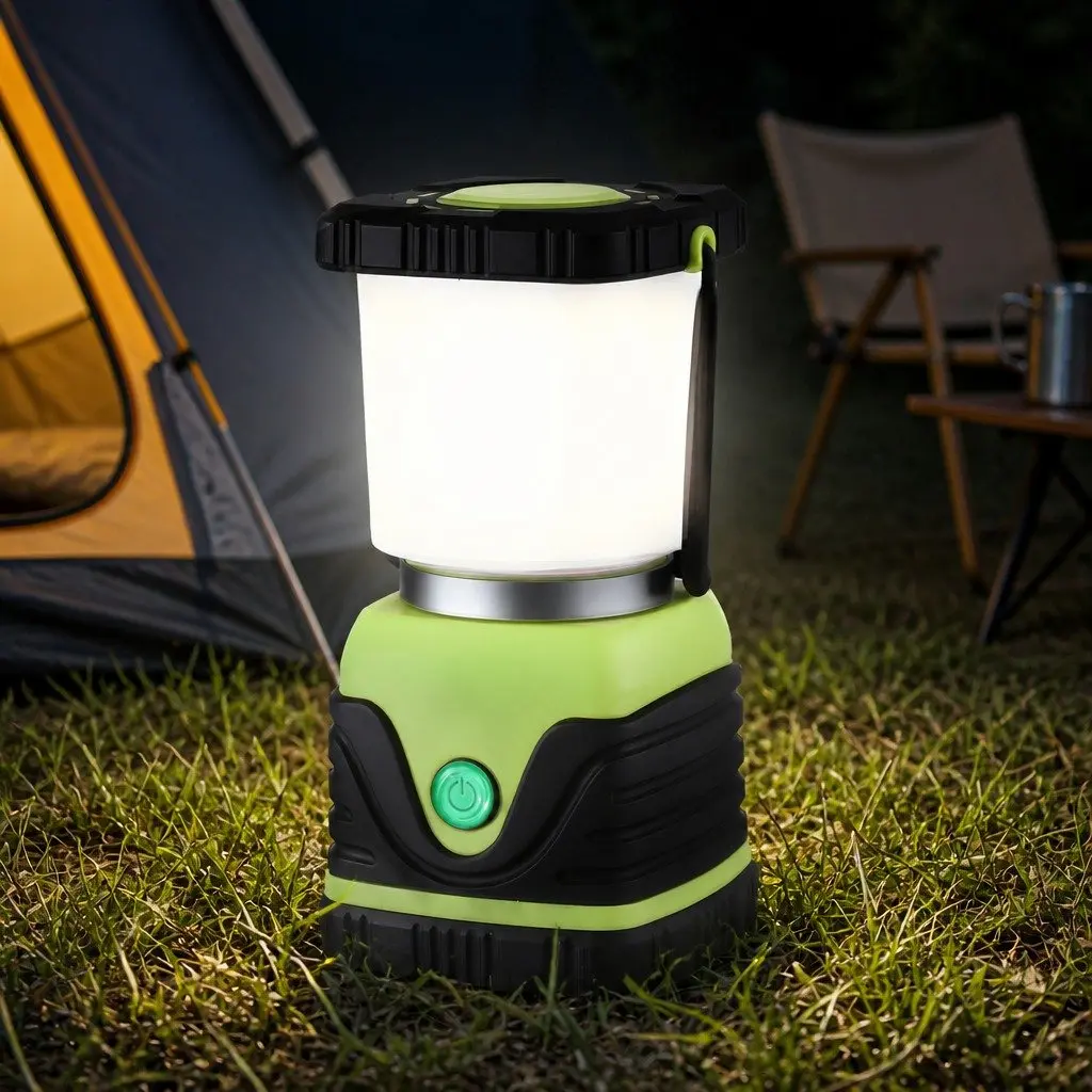 LED Camping Lantern 2-Pack 1000LM Portable Emergency Outdoor Light Green