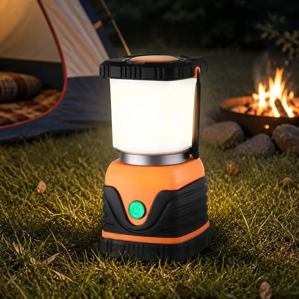 LED Camping Lanterns 2-Pack 1000LM Bright Portable Emergency Tent Lights Orange