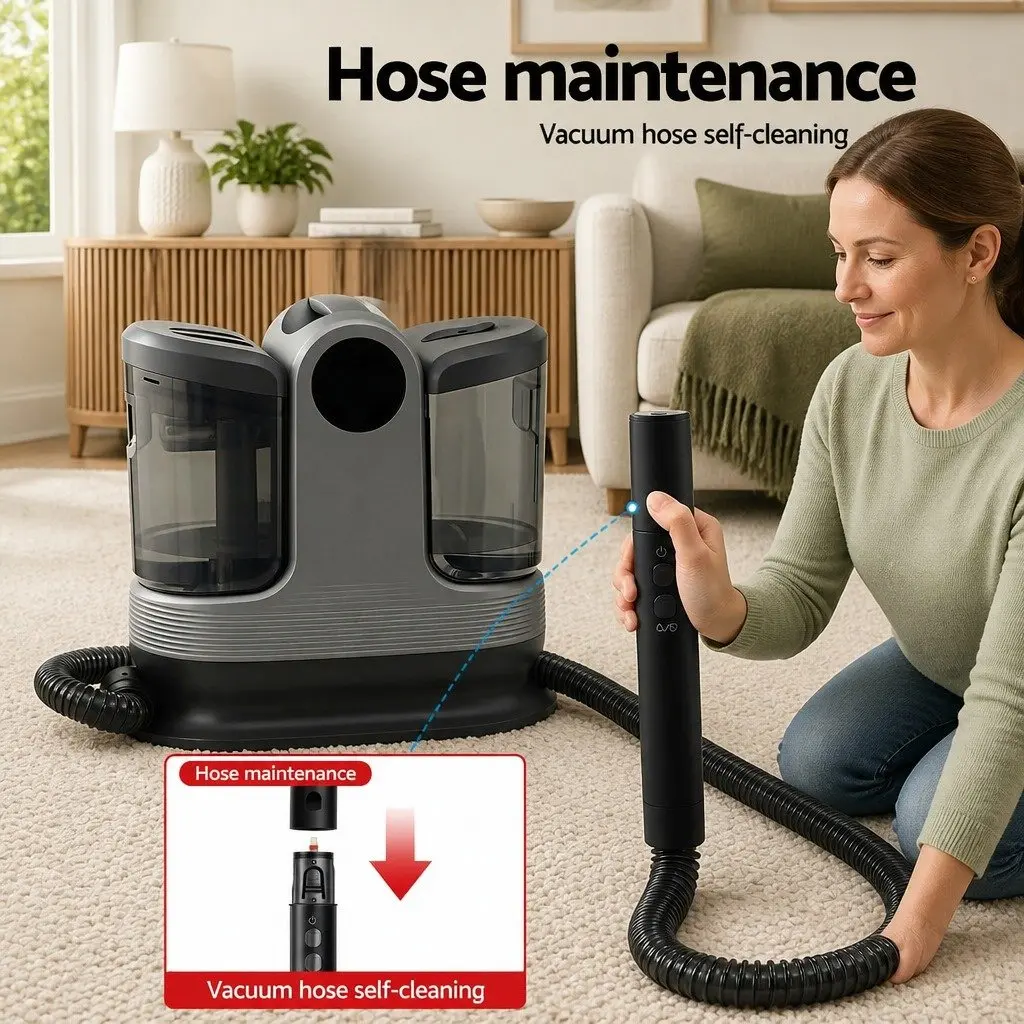 Carpet Washer Handheld Vacuum Cleaner Deep Cleaning 1700W Black