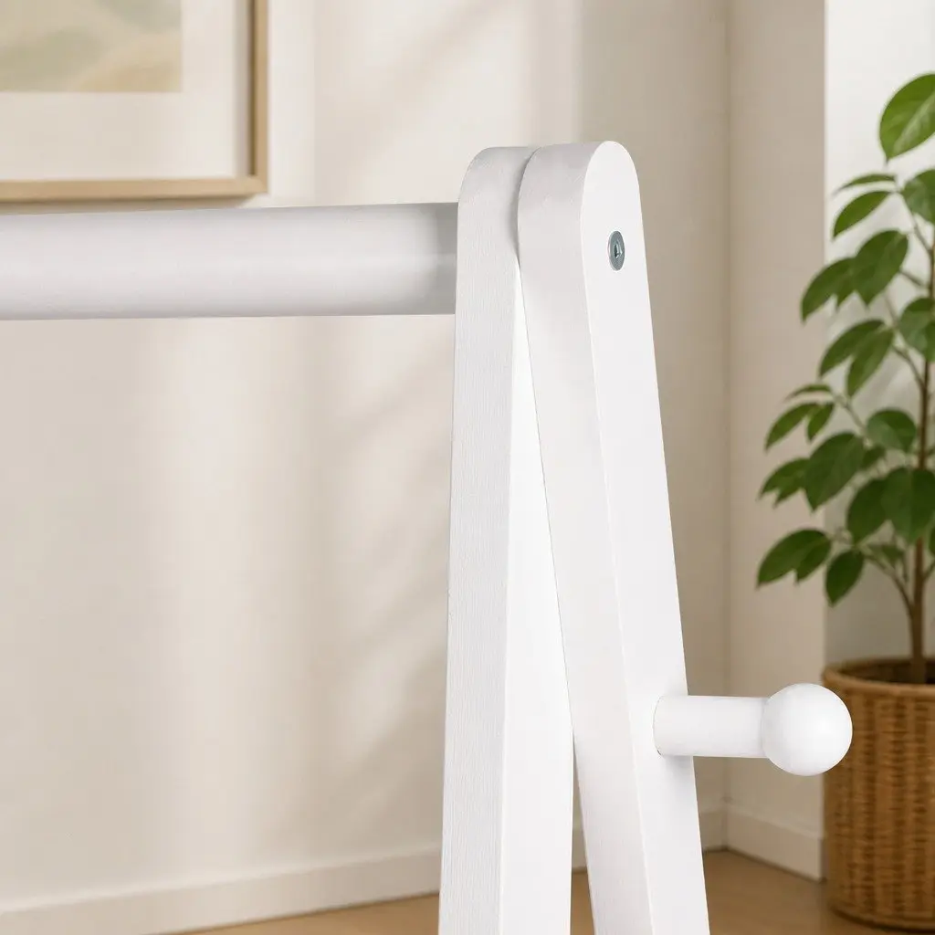 Wooden Clothes Rack with Ample Storage