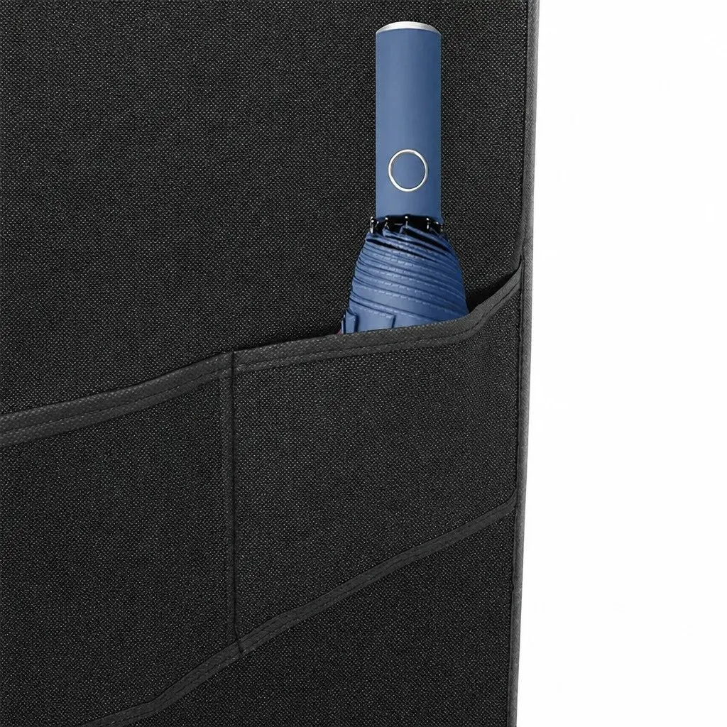Fabric Wardrobe Closet Organizer Portable Storage 166cm Height Black Silver for Hanging Clothes and Accessories