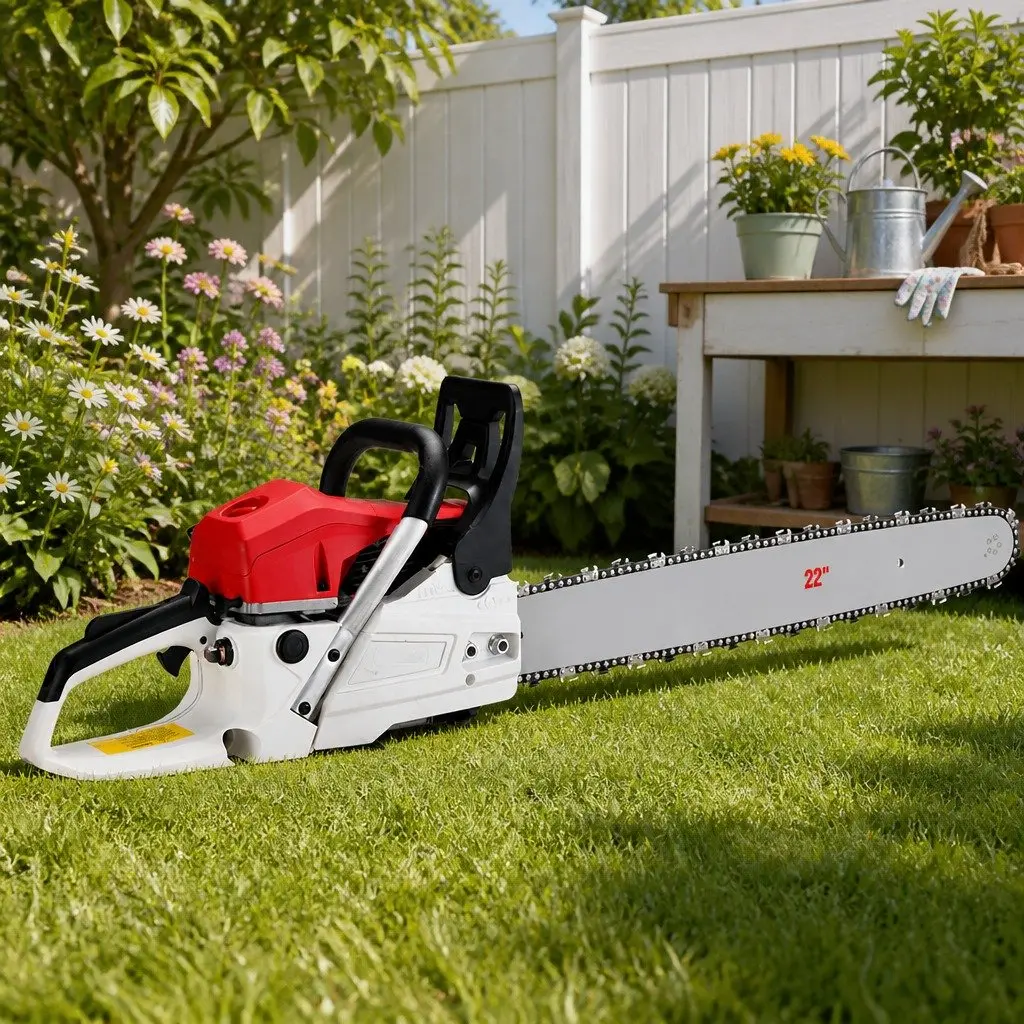 Petrol Chainsaw 62CC 22" Bar Commercial Grade E-Start Pruning Cutting Tool