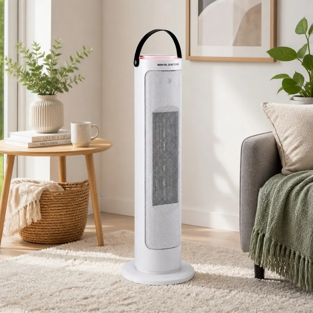 Ceramic Tower Heater 2000W Oscillating Electric Space Heater Indoor White