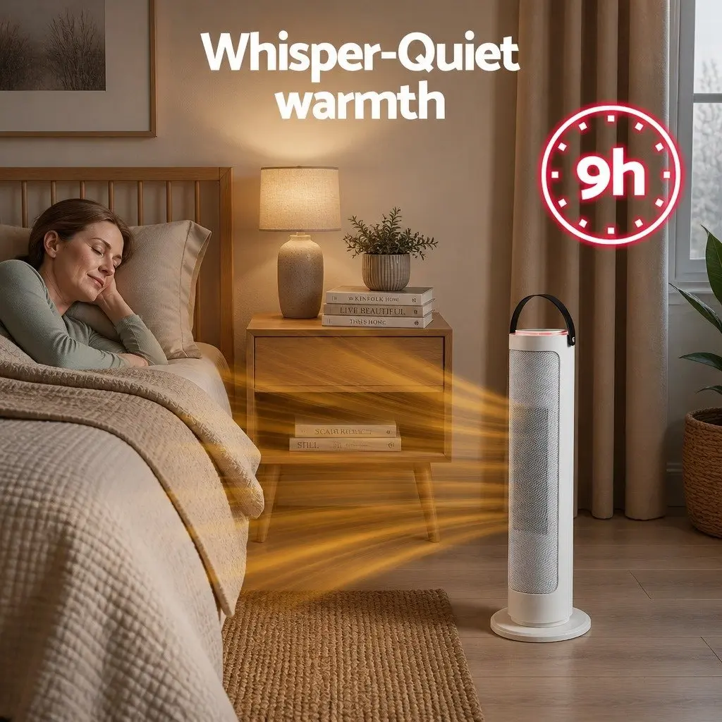 Ceramic Tower Heater 2000W Oscillating Electric Space Heater Indoor White