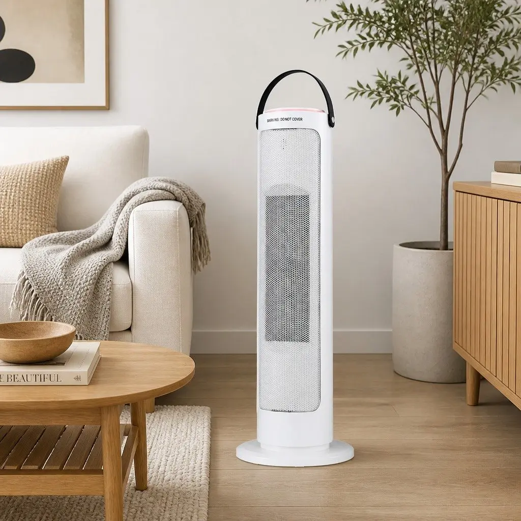 Ceramic Tower Heater 2000W Oscillating Electric Space Heater Indoor White
