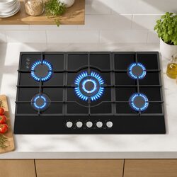 Reliable 90cm 5 Burner Gas Cooktop for Your Kitchen