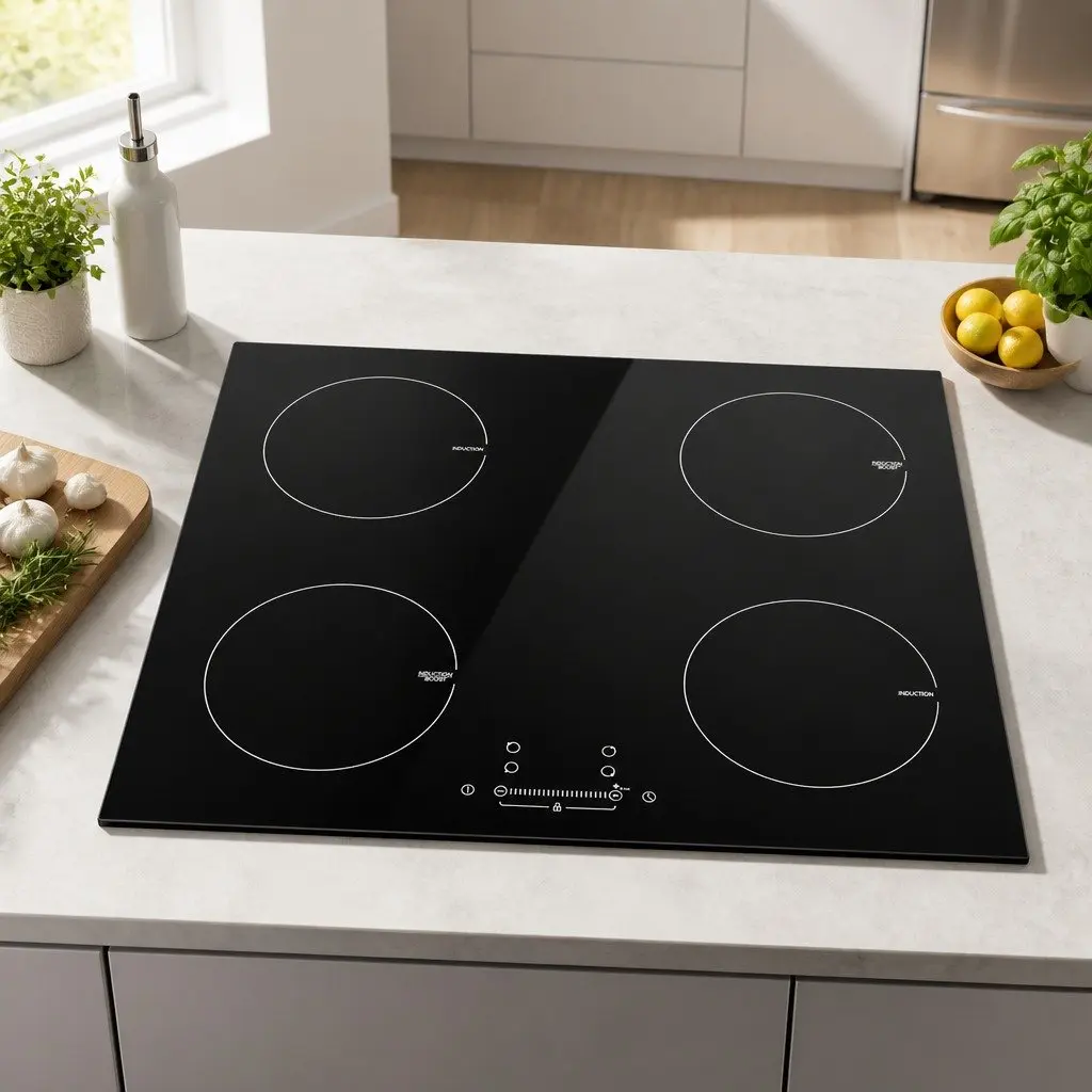 Induction Cooktop 60cm Black Electric Cooker 4 Cooking Zones Touch Control