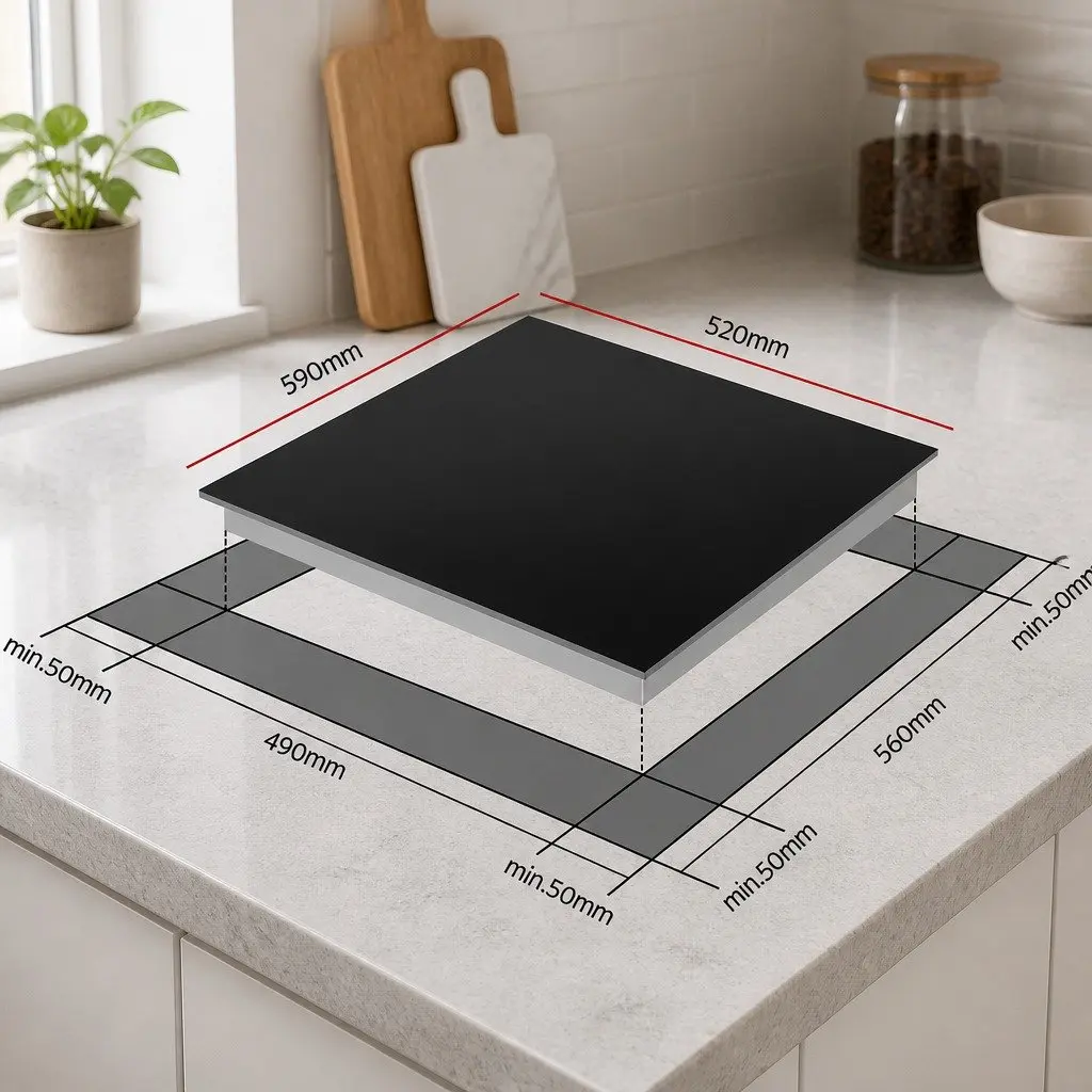 Induction Cooktop 60cm 4 Zone Electric Cooker Black Touch Control