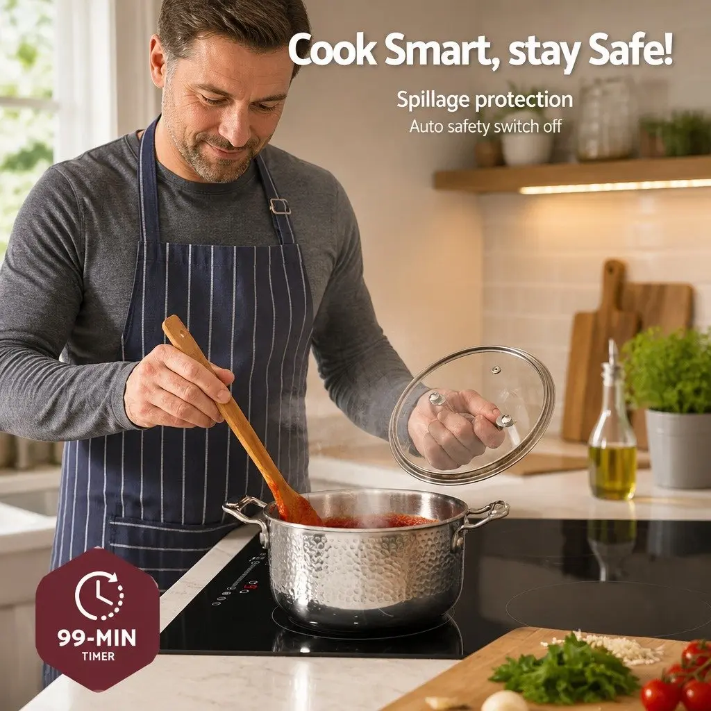Induction Cooktop 60cm 4 Zone Electric Cooker Black Touch Control