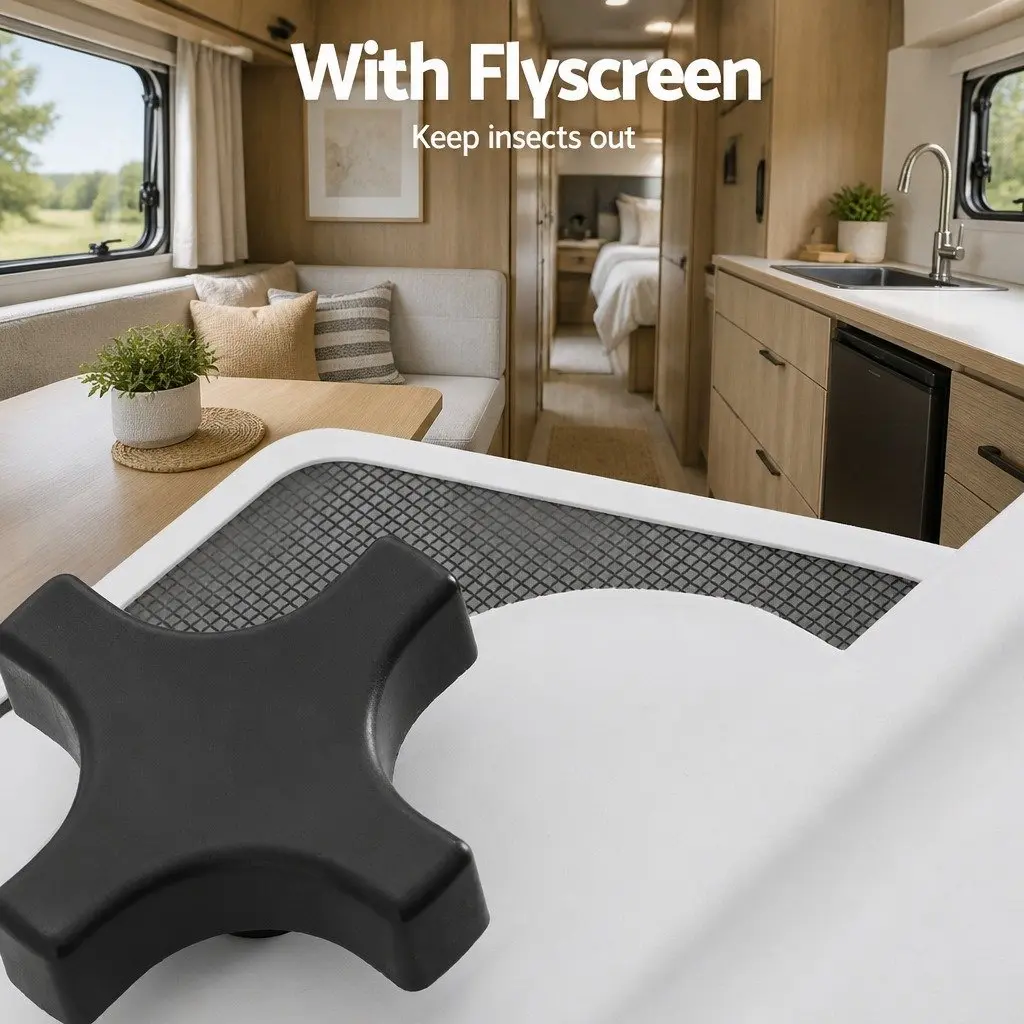 Caravan Roof Vent Air Exhaust Hatch for RV Motorhome Camper 40 x 40 cm White or Dark Grey