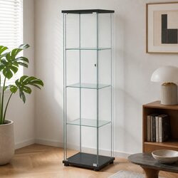 Value-Focused 4-Tier Glass Display Storage Cabinet
