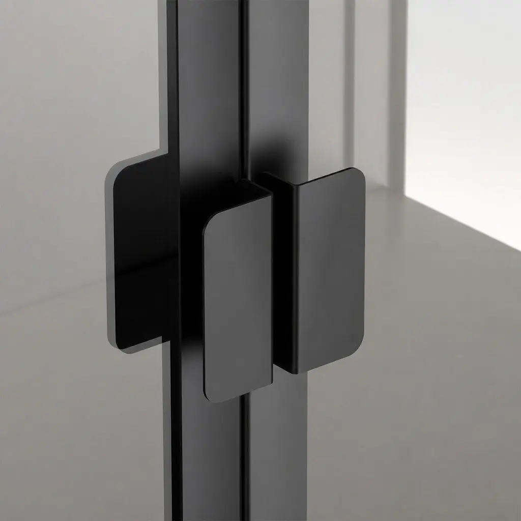 4 Tier Glass Display Cabinet Storage Shelving 80cm x 35cm x 160cm Black Tempered Glass