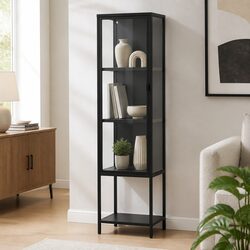 Reliable 4-Tier Glass Cabinet with Quality Design