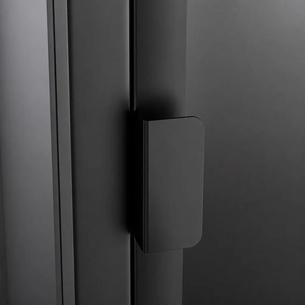 Glass Display Cabinet 4 Tier Storage Cupboard 42cm x 35cm x 160cm Black